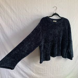 Vintage 80s/90s Northern Reflection Navy Blue Extra Soft Cropped Sweater